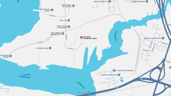Map of the Sims Metals Chesapeake, Va., scrap metal yard location. (Courtesy of Google)
